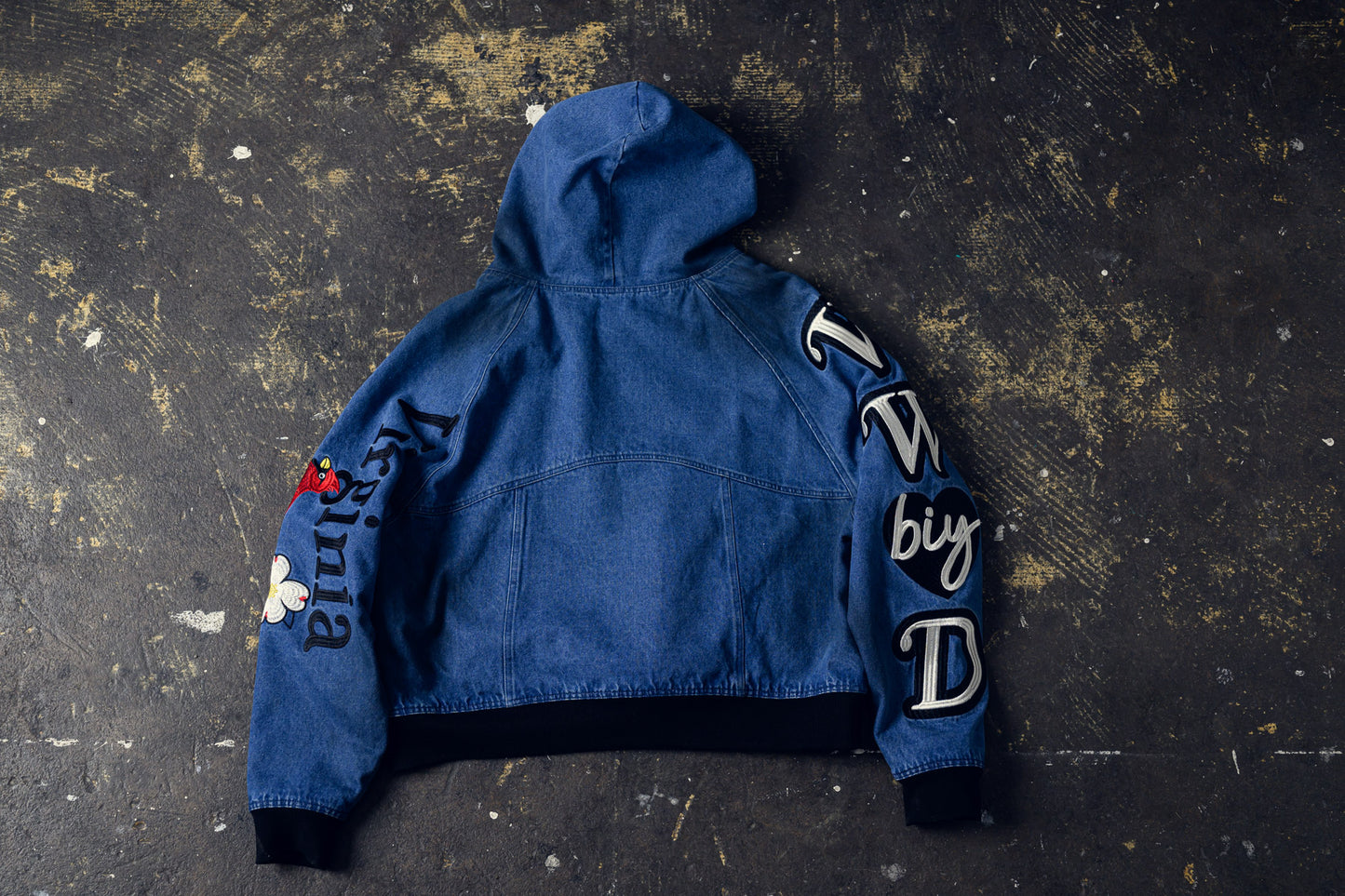 "SIC SEMPER TYRANNIS" DENIM REVERSIBLE HOODIE (FAST PRE-ORDER)