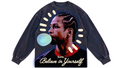 "BUBBLE CHUCK" BLUE ACID WASHED LONG SLEEVE TEE (PRE-ORDER)