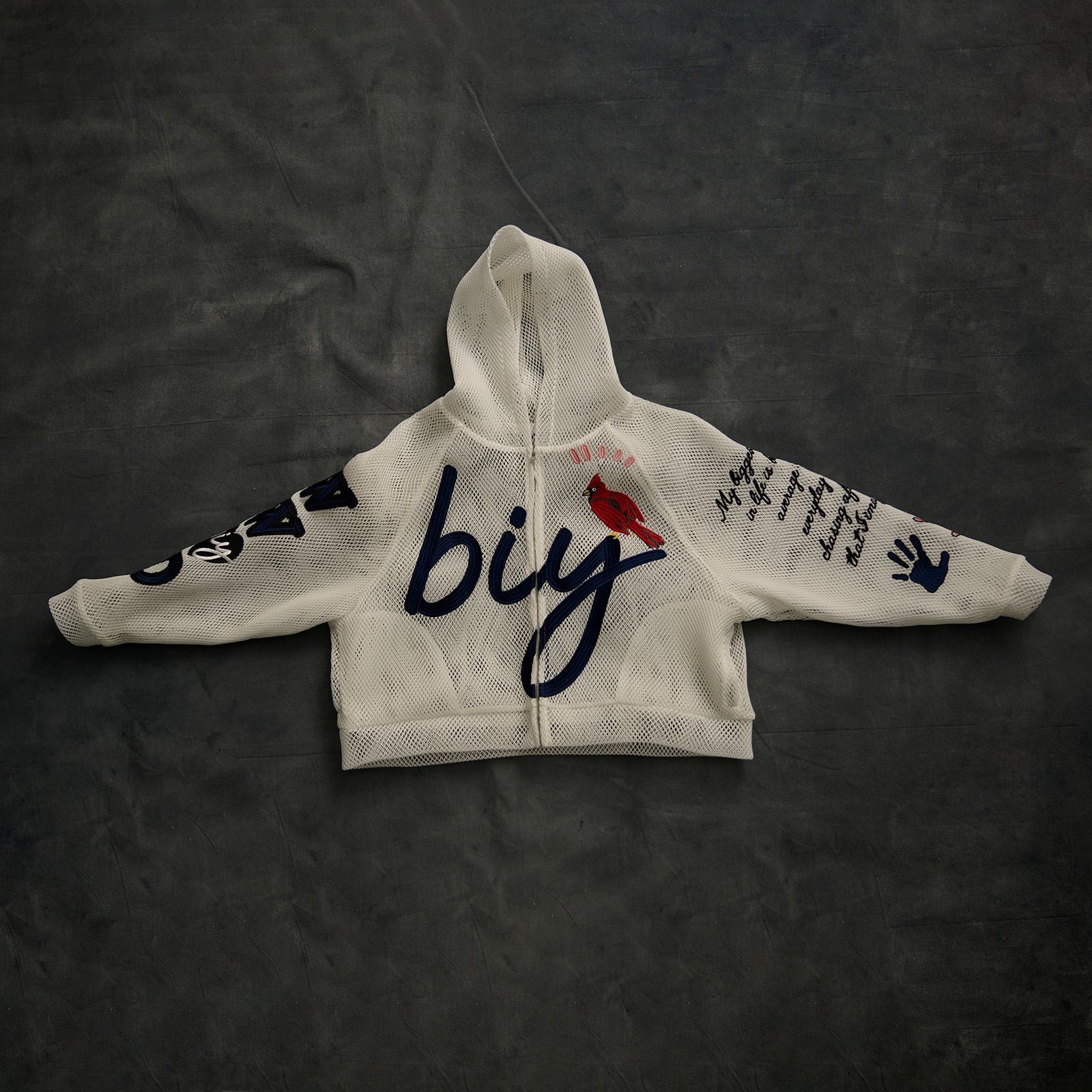 CARDINAL RULE MESH HOODIE (READY TO SHIP) - SNOW WHITE