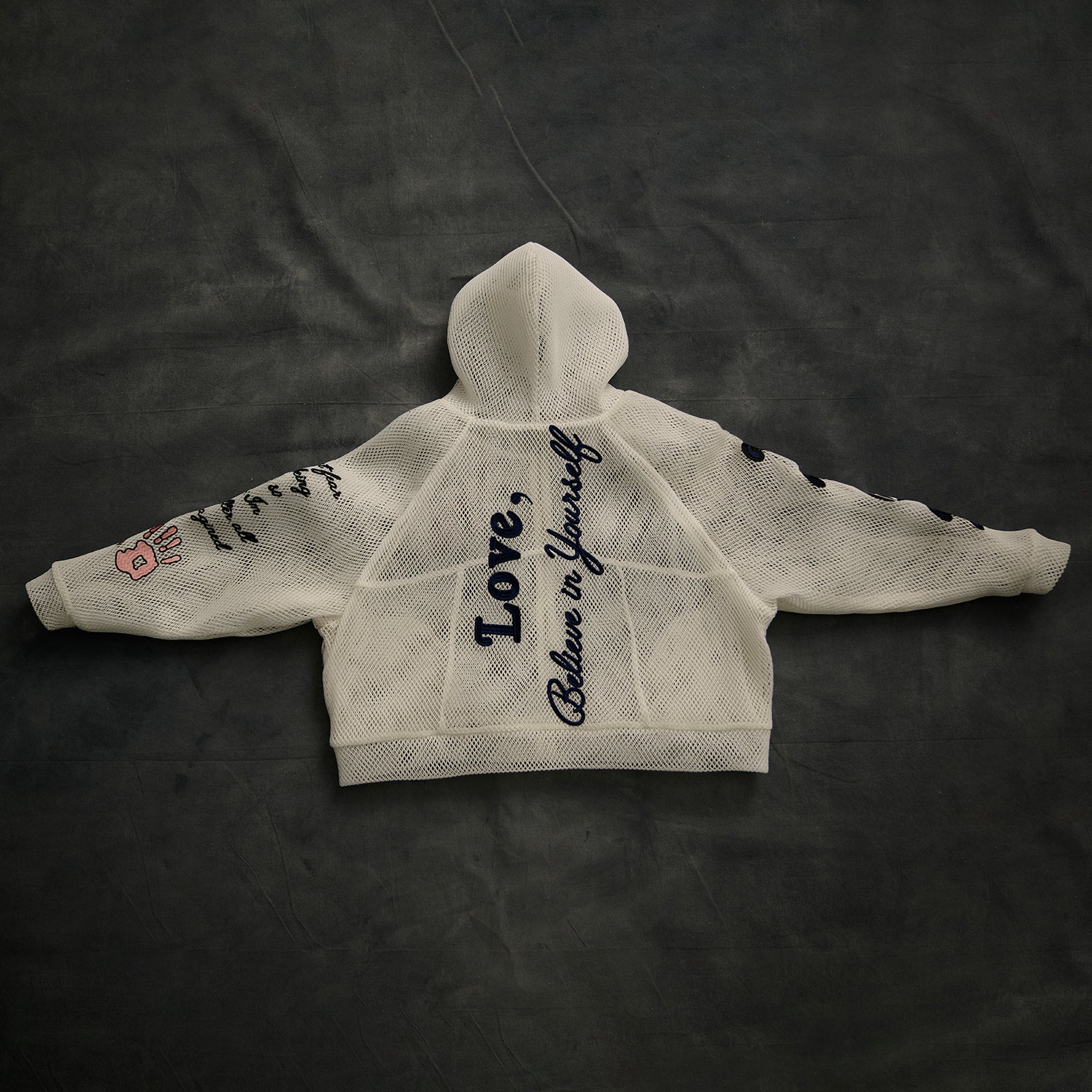 CARDINAL RULE MESH HOODIE (READY TO SHIP) - SNOW WHITE