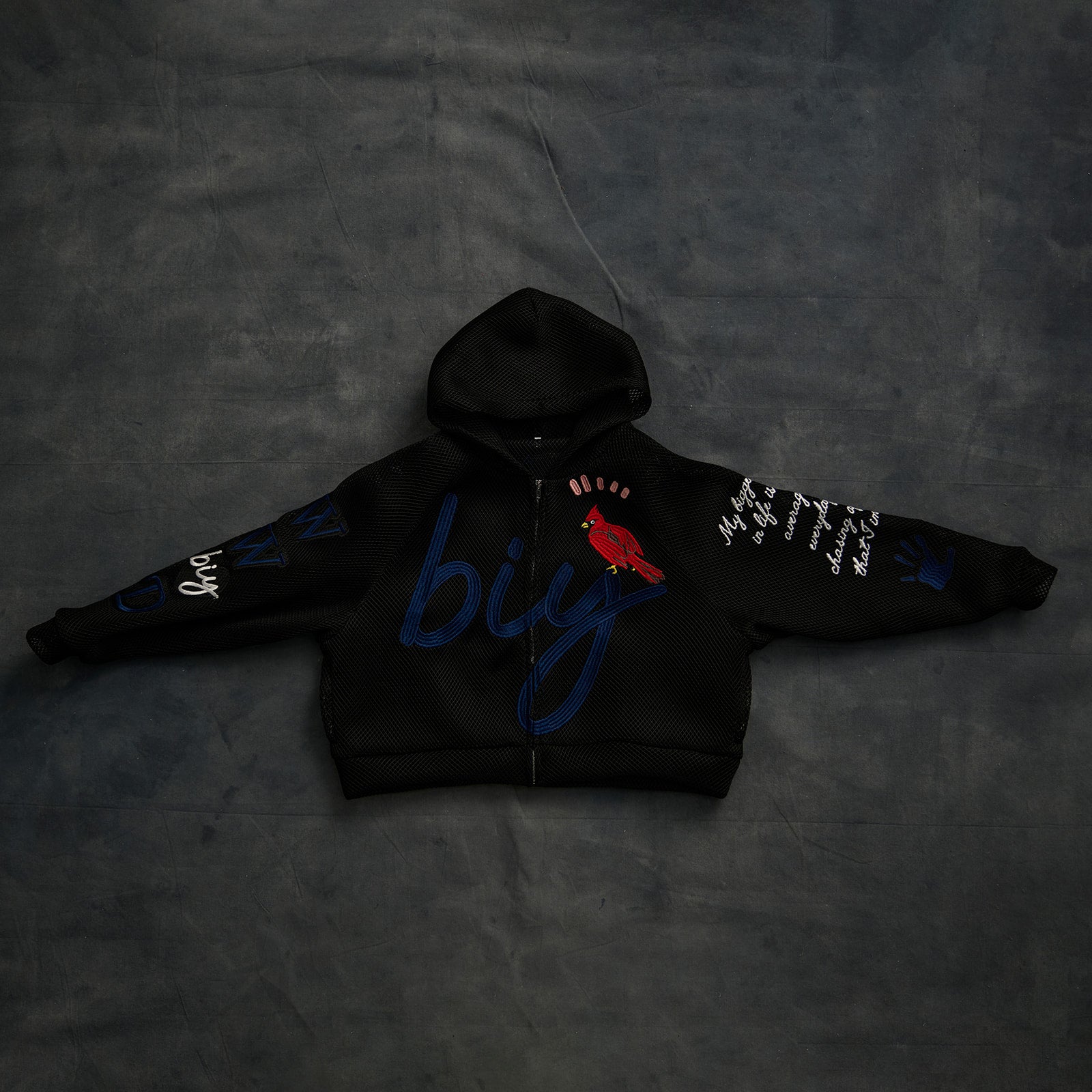 CARDINAL RULE MESH HOODIE - BLACK