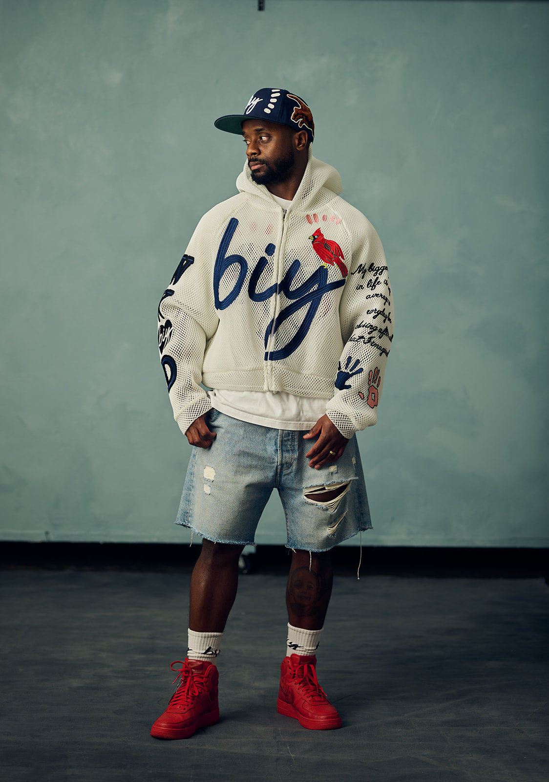 CARDINAL RULE MESH HOODIE (READY TO SHIP) - SNOW WHITE