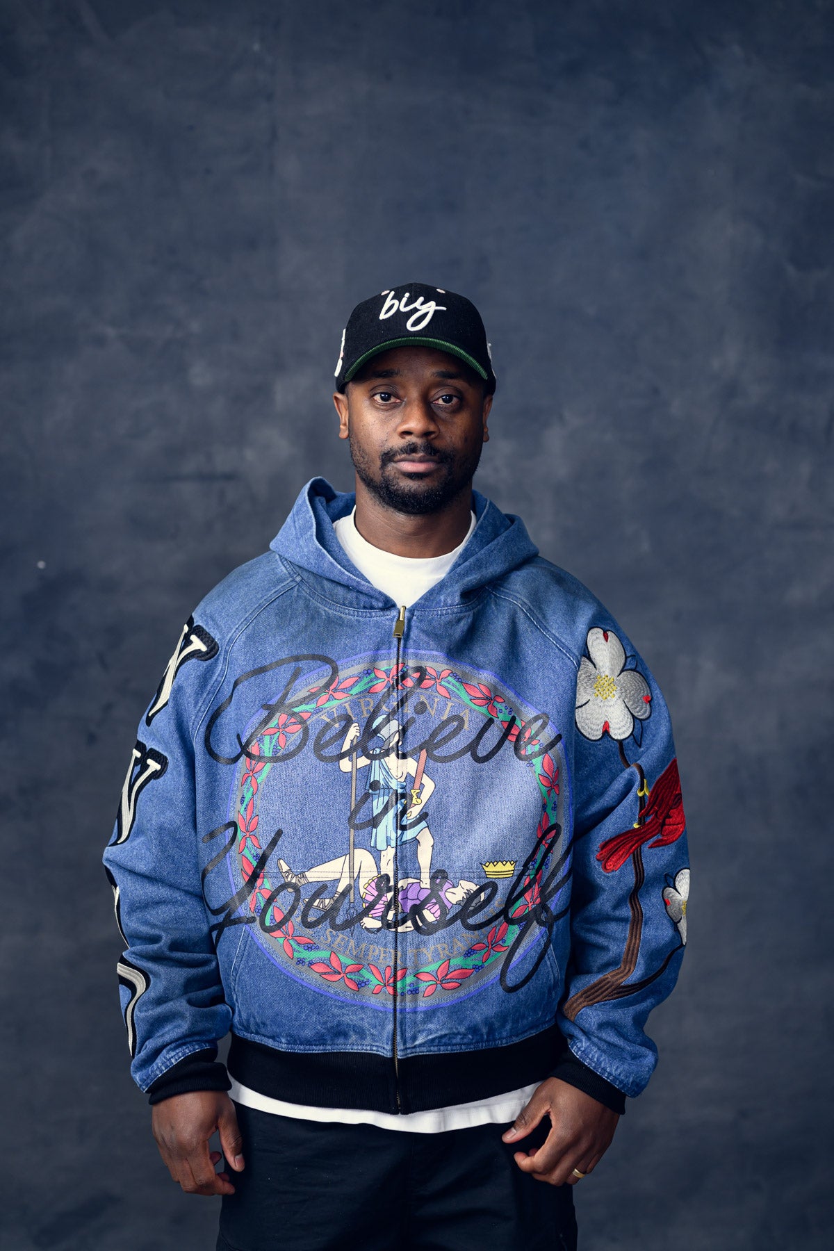 "SIC SEMPER TYRANNIS" DENIM REVERSIBLE HOODIE (FAST PRE-ORDER)