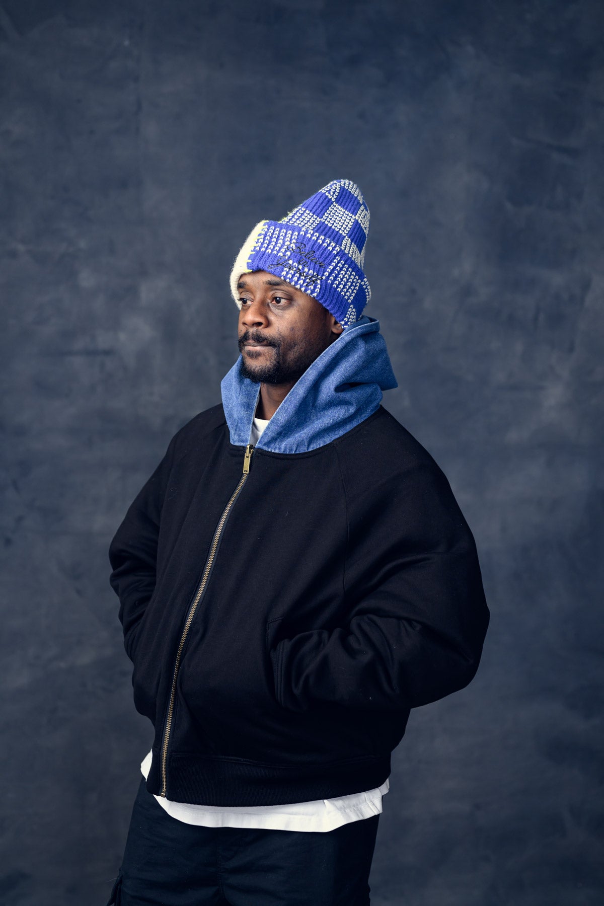 "SIC SEMPER TYRANNIS" DENIM REVERSIBLE HOODIE (FAST PRE-ORDER)