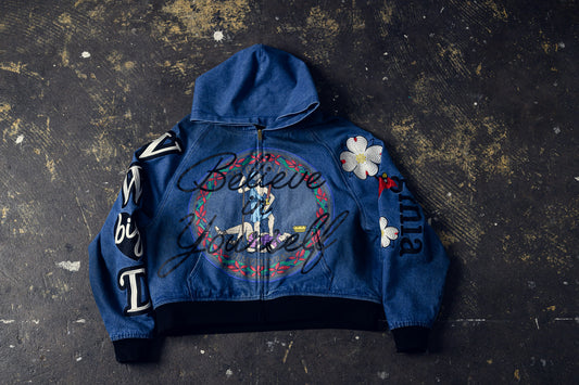 "SIC SEMPER TYRANNIS" DENIM REVERSIBLE HOODIE (FAST PRE-ORDER)