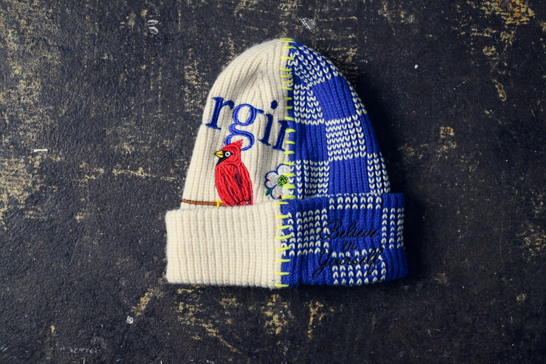HAND KNITTED VIRGINIA SPLIT BEANIE