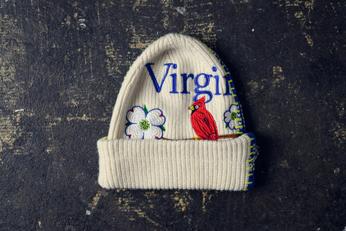 HAND KNITTED VIRGINIA SPLIT BEANIE